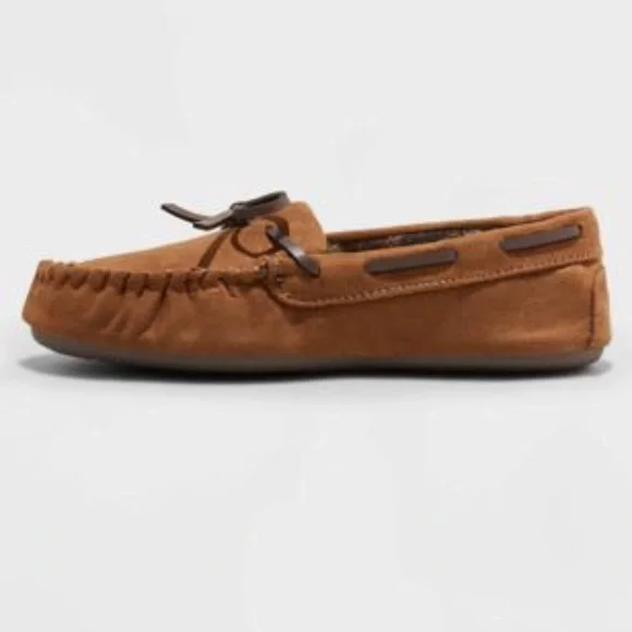 Boys' Lionel Moccasin Slippers - Cat & Jack™ Chestnut Size 13 - Picture 2 of 8